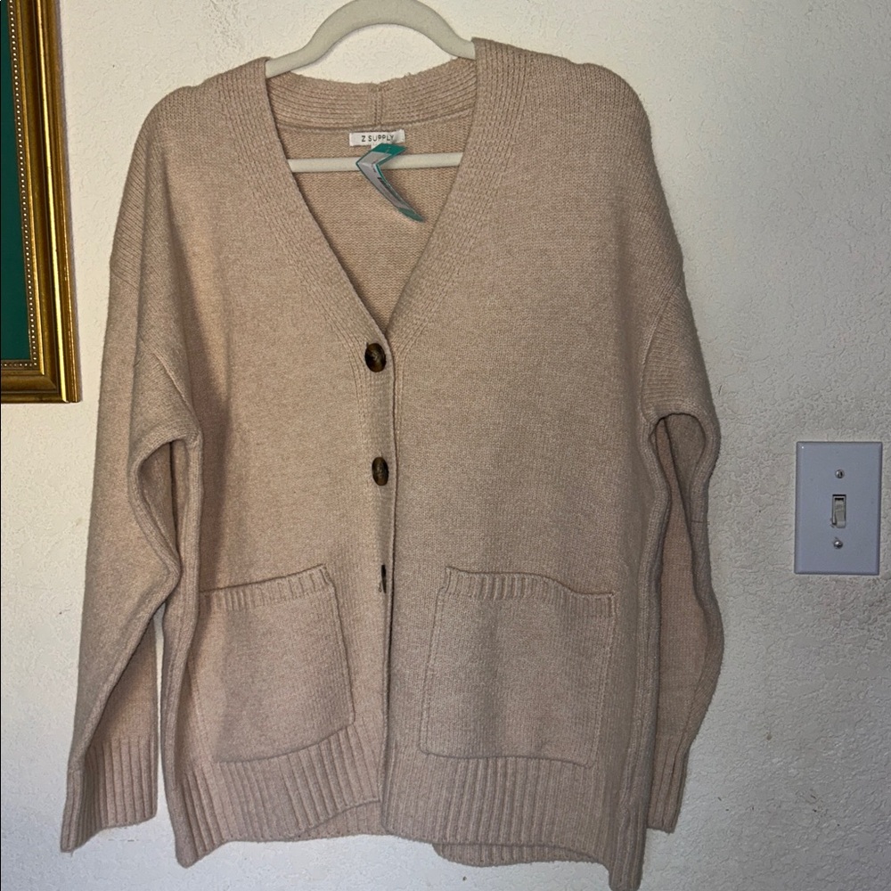 NEW Z SUPPLY women's theo cardigan in champagne heather size m - Picture 2 of 5